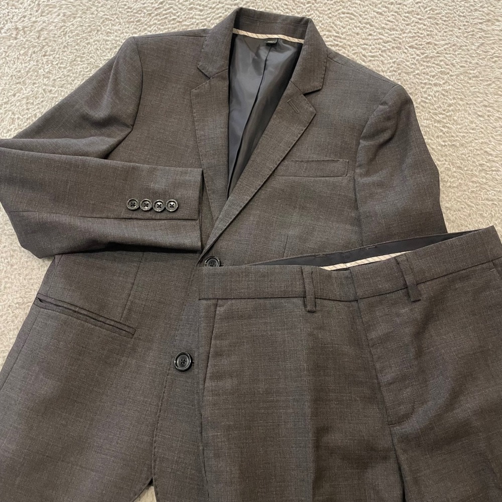 NWT Crewcuts J Crew Ludlow 2 Pc Suit Set Boys 10 Dark Gray Italian Wool Slim Fit